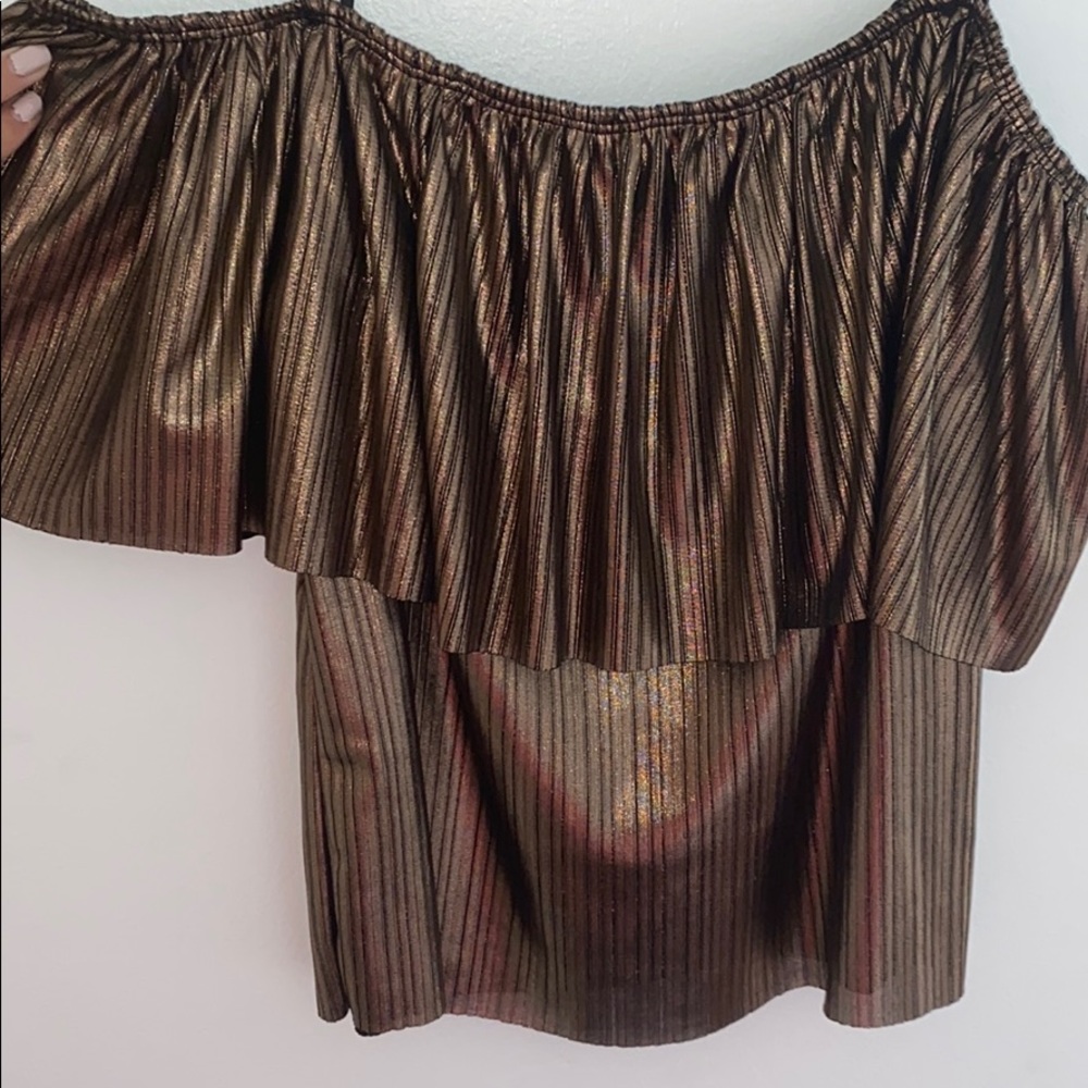 Off the Shoulder Rose Gold Blouse